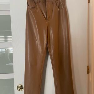 Abercrombie & Fitch Tan Faux Leather Pants